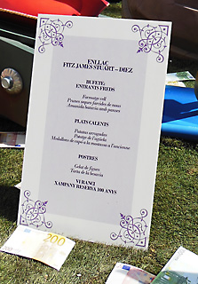 menu de la boda