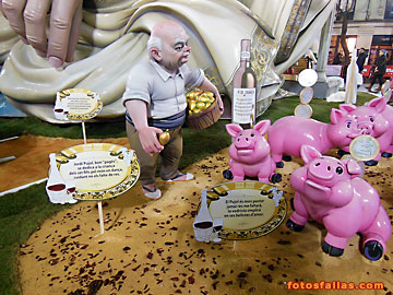 Jordi Pujol with pigs